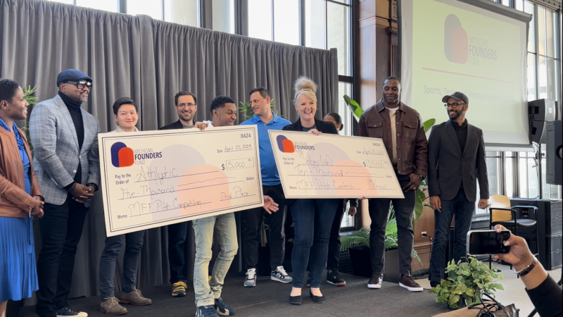 Michigan Founders Fund Pitch Competition Winners on stage